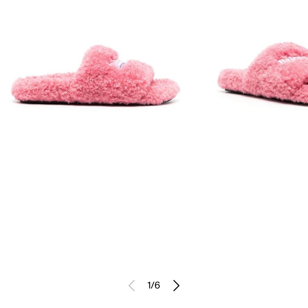 shearling balenciaga slides pink! Barely worn maybe 2x - Picture 2 of 2